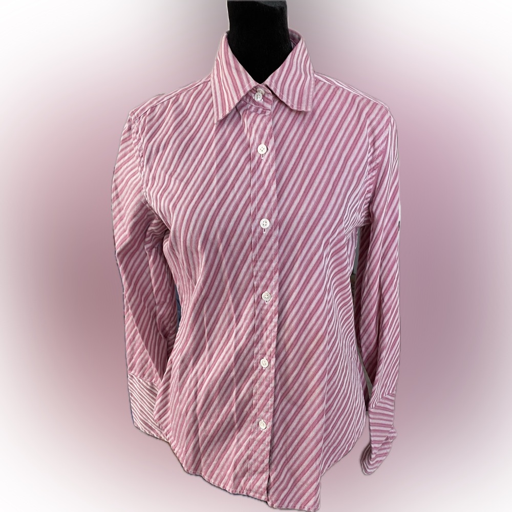 Banana Republic Tailored Fit Striped Shirt Blouse - Size Small